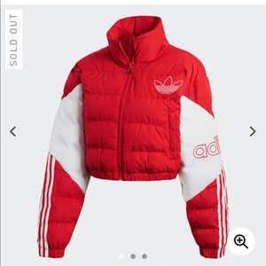 Adidas Red Puffer Jacket